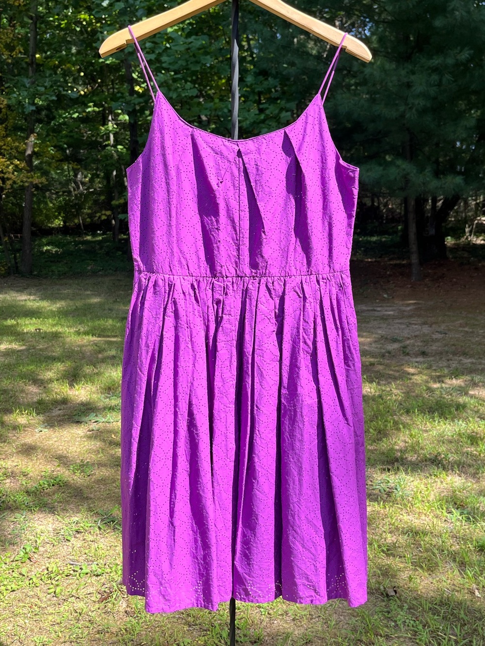 2016 J. Crew Factory Cotton Laser Cut Lace A-Line Midi Dress Purple Size 6 Fairy